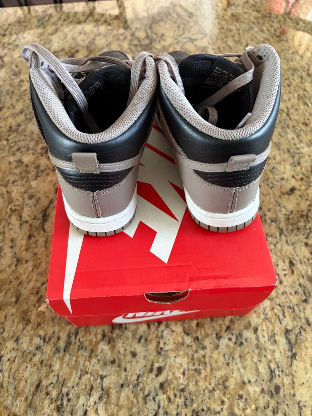 Nike Women's Gray and Black High-Top Sneakers